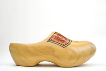 Dutch Wooden Clog Isolated On The White Background