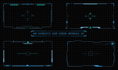 Aufkleber - HUD Abstract Futuristic Elements User Screen Interface Vector
