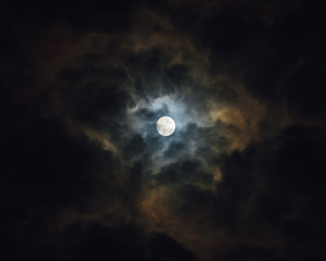 moon at night with clouds