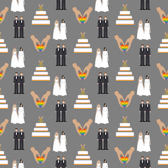 Same sex wedding seamless pattern