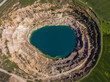 Aerial view of a crater of a minig pit