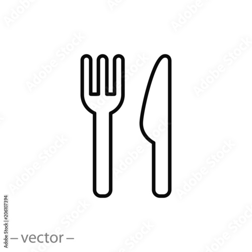 Cuadros en Lienzo fork with knife vector icon