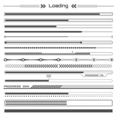 Poster - Set of black hud loading lines infographic elements. Futuristic user interface. Virtual graphic. Infographic elements. Digital dashboard panel illustration