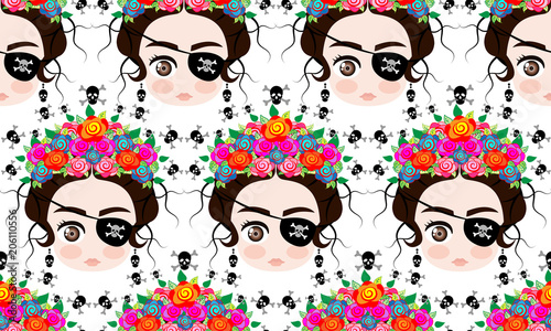 Emoji Baby Mexican Woman With Crown Of Colorful Flowers Typical