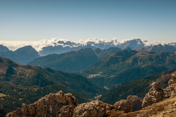 beautiful landscape scenery of italien dolomites, rifugio lagazuoi, cortina d´ampezzo, passo falzarego