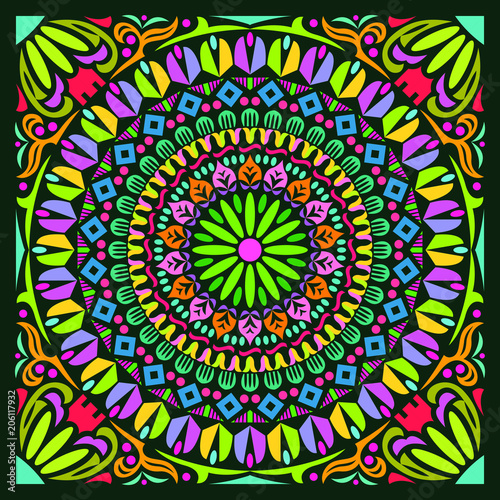 Colorful Mandala Art Beautiful Ethnic Floral Sacred Creative