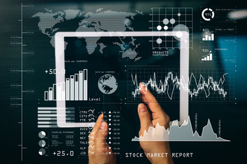 Aufkleber - cyber security internet and networking concept.Businessman hand working with VR screen padlock icon on mobile phone and digital tablet computer