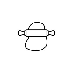 Poster - dough and rolling pin icon. element of food icon for mobile concept and web apps. thin line dough an