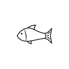 Aufkleber - a fish icon. Element of food icon for mobile concept and web apps. Thin line a fish icon can be used for web and mobile