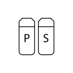 Aufkleber - pepper and salt icon. Element of food icon for mobile concept and web apps. Thin line pepper and salt icon can be used for web and mobile