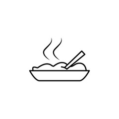 Poster - hot food in a plate icon. Element of food icon for mobile concept and web apps. Thin line hot food in a plate icon can be used for web and mobile