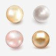 Set of beautiful shiny sea pearl