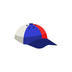 Poster - fan cap illustration. Element of fans accessory for mobile concept and web apps. Colored in Russian national flag fan cap flat can be used for web and mobile