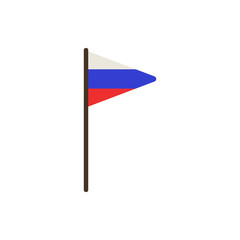 Poster - fan flag illustration. Element of fans accessory for mobile concept and web apps. Colored in Russian national flag fan flag flat can be used for web and mobile