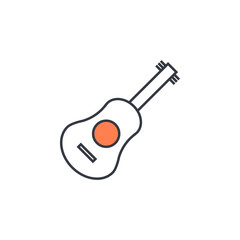 Aufkleber - guitar icon. Element of web icon with one color for mobile concept and web apps. Thin line guitar icon can be used for web and mobile. Premium icon