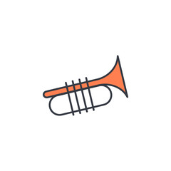 Aufkleber - trombone icon. Element of web icon with one color for mobile concept and web apps. Thin line trombone icon can be used for web and mobile. Premium icon
