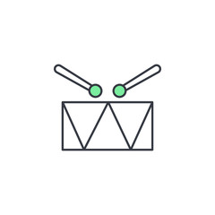 Aufkleber - drum icon. Element of web icon with one color for mobile concept and web apps. Thin line drum icon can be used for web and mobile. Premium icon