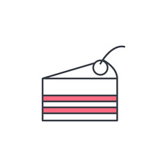 Poster - cherry pie icon. Element of web icon with one color for mobile concept and web apps. Thin line cherry pie icon can be used for web and mobile. Premium icon