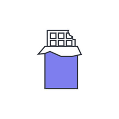 Aufkleber - chocolate in a pack icon. Element of web icon with one color for mobile concept and web apps. Thin line chocolate in a pack icon can be used for web and mobile. Premium icon