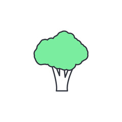 Aufkleber - broccoli icon. Element of web icon with one color for mobile concept and web apps. Thin line broccoli icon can be used for web and mobile. Premium icon