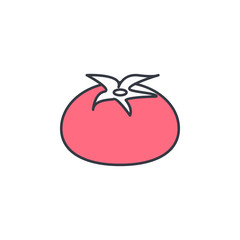 Aufkleber - a tomato icon. Element of web icon with one color for mobile concept and web apps. Thin line a tomato icon can be used for web and mobile. Premium icon