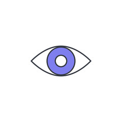 Aufkleber - eye icon. Element of web icon with one color for mobile concept and web apps. Thin line eye icon can be used for web and mobile. Premium icon