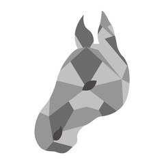 Canvas Print - Isolated low poly horse icon