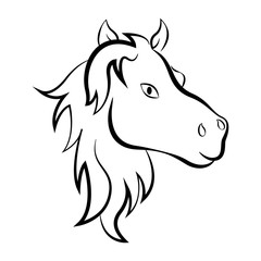 Canvas Print - Isolated outline of a horse