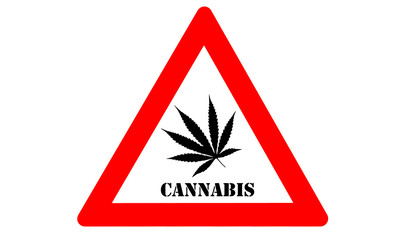 Sticker - Cannabis Warnschild