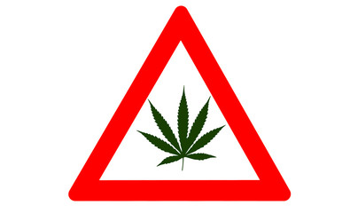 Sticker - Cannabis Warnschild