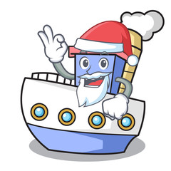 Canvas Print - Santa ship mascot cartoon style