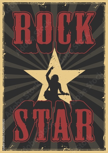Rock star grunge poster