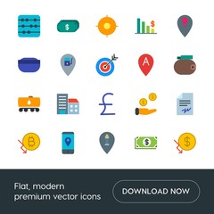 Poster - Modern Simple Set of business, industry, money, location Vector flat Icons. Contains such Icons as  location,  payment, business, salary and more on white background. Fully Editable. Pixel Perfect