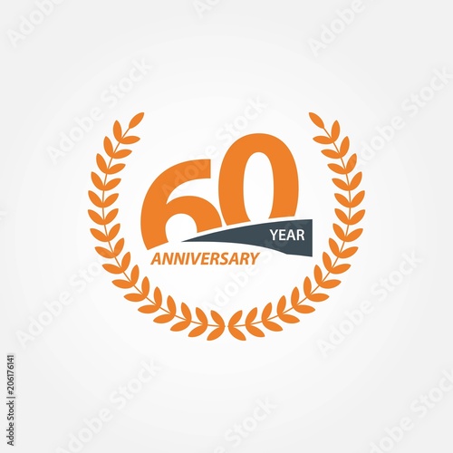 Poster 60 Year Anniversary Vector Template Design Illustration