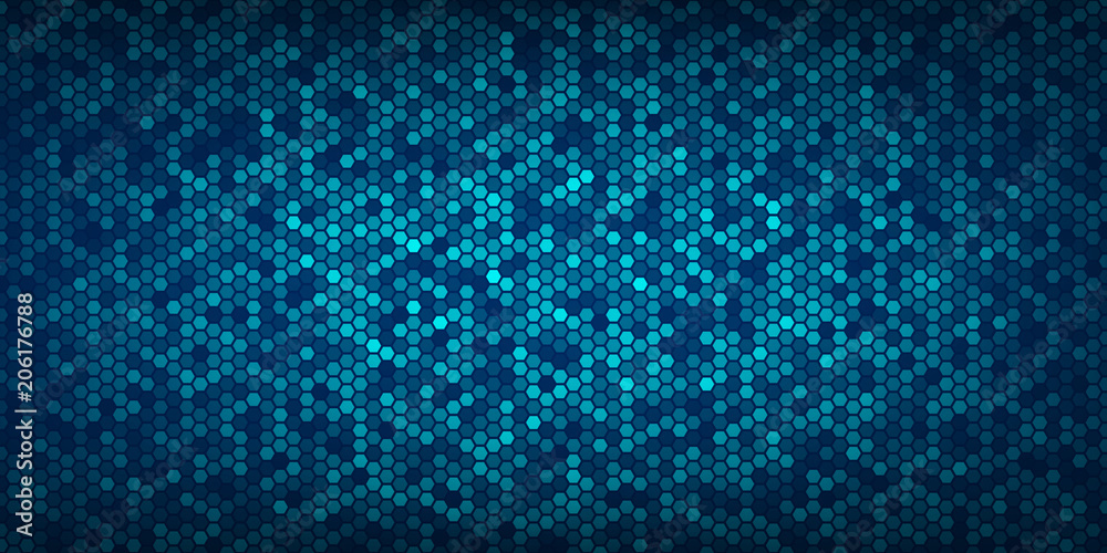 Abstract blue hexagons pattern and texture background for design.vector illustration eps 10 - obrazy, fototapety, plakaty 
