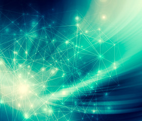 Poster - Technological background, Internet concept of global business. Internet connection, abstract of science and technology graphic design