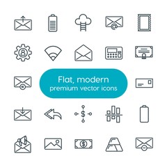Poster - Modern Simple Set of business, charts, mobile, email Vector outline Icons. Contains such Icons as  business, account,  cash,  phone, mail and more on white background. Fully Editable. Pixel Perfect
