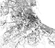 Strade di Palermo, cartina della città, capoluogo di regione, Sicilia, Italia. Stradario