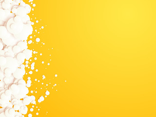 Wall Mural - yellow background with white bubbles