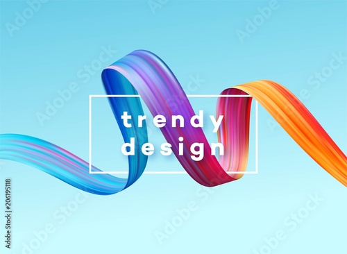 Modern colorful flow poster. Wave Liquid shape in blue color background. Art ...