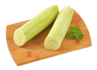 Canvas Print - halved peeled cucumber