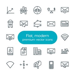 Poster - Modern Simple Set of business, charts, mobile, email Vector outline Icons. Contains such Icons as  no,  graph,  red,  chart,  finance,  data and more on white background. Fully Editable. Pixel Perfect