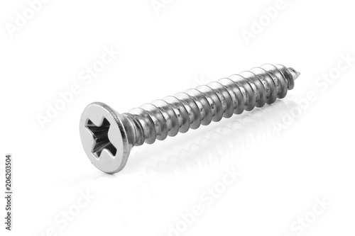 Fotomural screw isolated on white background