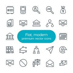Poster - Modern Simple Set of business, charts, mobile, email Vector outline Icons. Contains such Icons as  date,  mobile,  finance, calendar, safe and more on white background. Fully Editable. Pixel Perfect