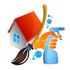 Wall Mural - Cleaning service at home