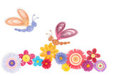 Fototapeta Motyle - Quilling from flowers and butterflies