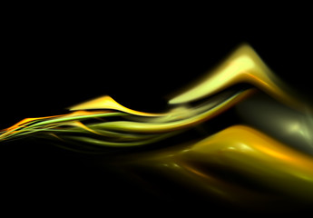 Poster - Abstract 3d wavy shape on black background