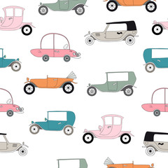 Seamless retro car background