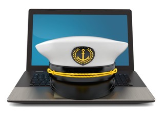 Poster - Captain's hat with laptop