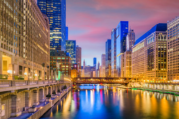 Wall Mural - Chicago, Illinois, USA Cityscape